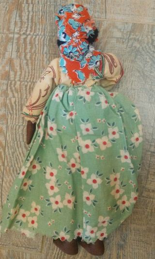 Vintage Black Americana Girl Rag Doll Cloth Handmade 8 