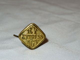 Vtg Railroad Brass Uniform Hat Button Railway Express Agency Rea