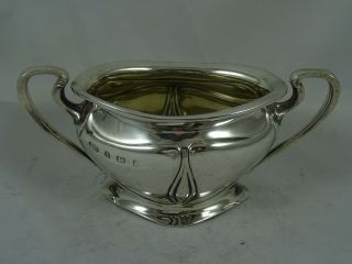 Art Nouvou,  Solid Silver Sugar Bowl,  1901,  173gm