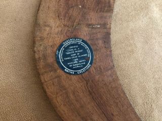 2 Vintage Queensland Carved Australian Aboriginal Wood Painted Boomerang native 2