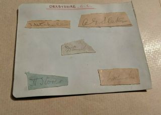 Vintage County Cricket Autograph Signed Paper Derbyshire X 10 Players