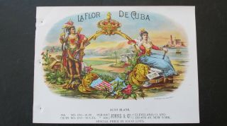 Vintage La Flor De Cuba Inner Cigar Label Salesman Sample