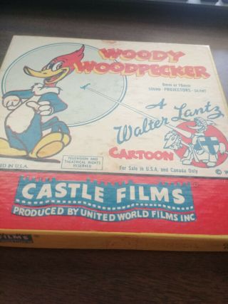 Vintage Movie Reel 8mm Castle Films Woody Woodpecker The Stranger