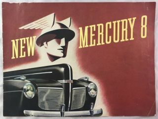 1941 Mercury 8 Manufacturer Auto Car Brochure Art Deco