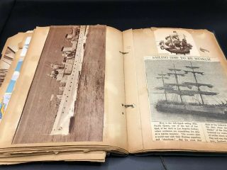 Antique/vintage Nautical Scrapbook Sailing Boats,  Ships,  Yacht Photo Clippings