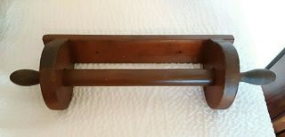 Vintage Wooden Farmhouse Rolling Pin Paper Towel Holder Rack Wall Mount