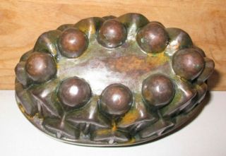 Antique Oval Copper Food Jelly Pudding Zinc Lined Mold Mould