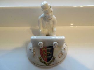 Vintage Arcadian Crested China Man In Stocks - Hastings Crest