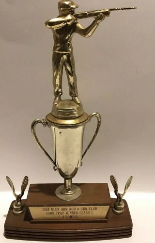 Vintage 1968 Trap Shooting Shotgun Trophy