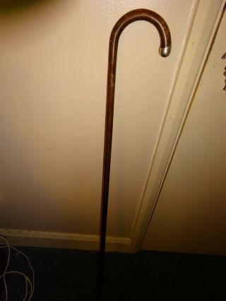 Vintage Walking Stick / Cane Silver Handle Tipped Haul Marked
