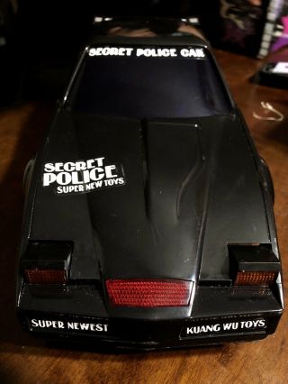 VINTAGE OLD BATTERY OPERATED TOY PLASTIC SECRET POLICE CAR - KUANG WU 1988 2