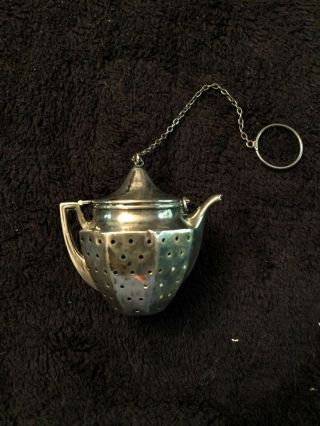 Vintage Webster Sterling Tea Ball Infuser (teapot Shape) W/chain