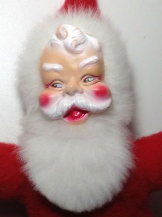 Vintage Santa Plush Doll Rubber Face 14 " Vintage Christmas 1950s Santa Clause