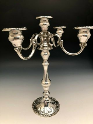 Chantilly By Gorham 5 Light Candelabra,  Sterling Silver,  13 " Tall