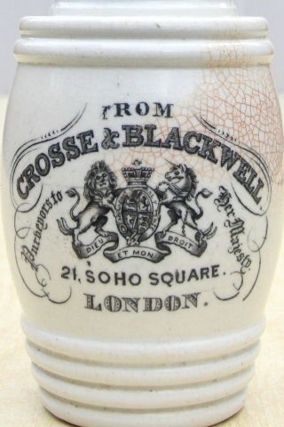 Vintage C1900s Crosse & Blackwell Soho London Fish Paste Advertising Barrel Pot