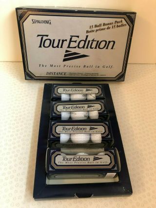 12 Vintage Spalding Tour Edition Golf Balls Boxed