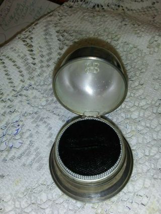 Birks Sterling Silver Bell Shape Ring Box With Black Felt Lining.