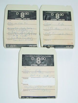 Vintage 8 Track Cartridges Elvis 