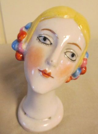 Vintage Numbered Art Deco German Porcelain Half Doll Head