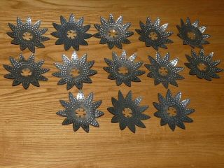 13 Vintage Christmas Light Reflectors Punched Tin Stars