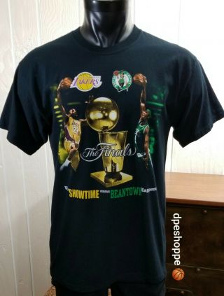 Los Angeles Lakers Vs Boston Celtics Basketball The Finals Black Gildan Tshirt L