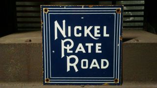 Vintage Old Nickel Plate Road Porcelain Sign Train Railway Yard Route