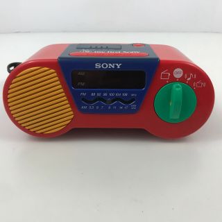 ✅ Vintage Sony Alarm Clock Radio - Red - My First Sony ICF - C6000 2.  C5 2
