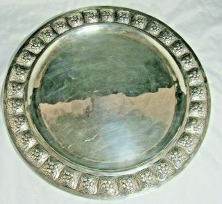 Sanborns Mexican Mexico Sterling Charger Aztec Rose Large Platter Plate