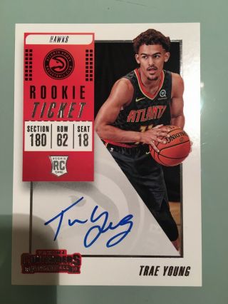 2018 - 19 Panini Contenders Basketball Trae Young Rookie Ticket Auto