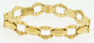 Antique Designer 18k Yellow Gold Elegant High Fashion Fancy Link Bracelet