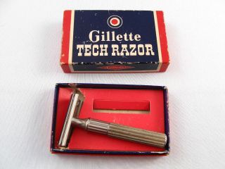 Vintage Gillette Tech Razor W/ Box Safety Razor