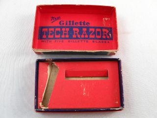 VINTAGE GILLETTE TECH RAZOR W/ BOX SAFETY RAZOR 2