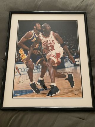 Kobe Bryant And Michael Jordan Limited Edition Autographed Photo W/frame