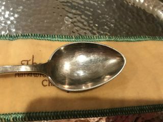 Antique Sterling Silver Kalo Hand Wrought Hammered Spoon 5 3/8” Chicago,  Felt 3