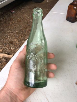Vintage 10 - 2 - 4 Dr Pepper Soda Green Glass Bottle Embossed Dublin,  Texas 6 Oz