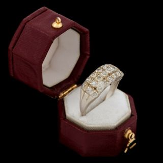 Antique Vintage Deco 14k Gold.  34 Ct Diamond Wedding Engagement Band Ring S 7.  5