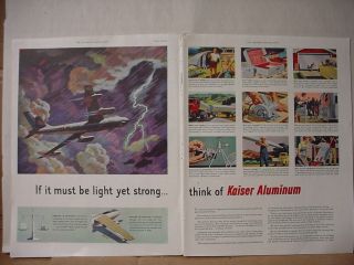 1955 Kaiser Aluminum Military Air Force Airplane Big Vintage Print Ad 10535