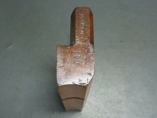18th Century Wooden Moulding Plane Hollow No 15 Vintage Old Tool By Madox