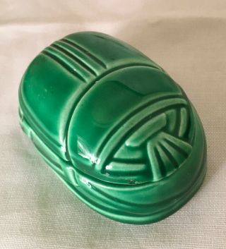 Vintage - Tiffany & Co 1977 Scarab Trinket Box - Green Porcelain