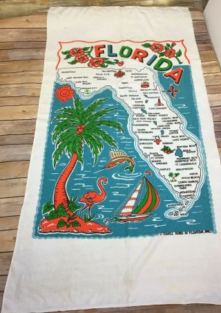 Vintage Florida,  Flamingo,  Retro Beach Towel