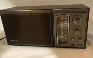 Sony Icf - 9580w Am Fm 2 - Band Vintage Radio Bass Reflex System