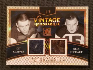 2016 - 17 In The Game Vintage Memorabilia Dit Clapper Nels Stewart Ed 1/5
