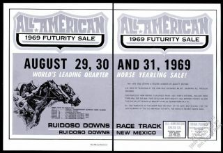 1969 Ruidoso Downs Horse Race Track Racetrack Mexico Vintage Print Ad