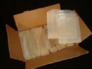 Vintage Box 2 Oz.  Flat Glassine Bags (approx.  1000 Count) - Open Box