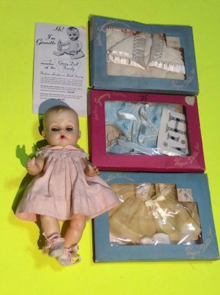 Vintage Vogue Baby Doll 8 1/2 " Ginnette With Clothes,  Blanket And More 1960s