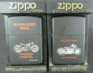 2 Vintage Zippo Harley - Davidson Lighters 