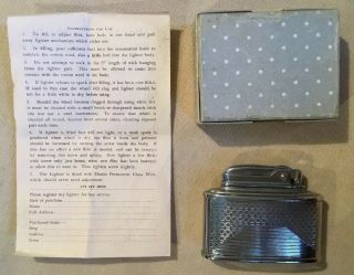 Vintage MOSDA Streamline de luxe Table Lighter - & instructions.  1950s. 2