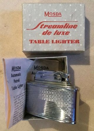 Vintage MOSDA Streamline de luxe Table Lighter - & instructions.  1950s. 3