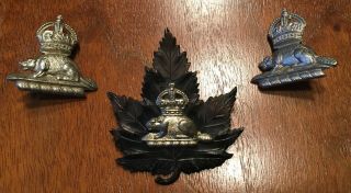 Obsolete Antique Canada Canadian Toronto Police Cap Badge & Collar Dogs 2 1/4 "