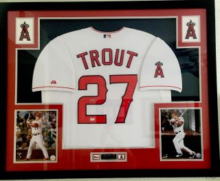 Framed Mike Trout Los Angeles Angels Mvp Autographed Signed Jersey Ga